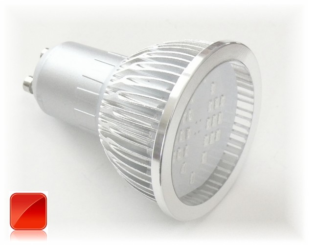 Ampoule LED GU10 Silver CupÂ® 24 led SMD 3014 240v Éclairage rouge 140°