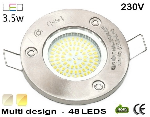 Spot Multi-design fixe Alu gu10 48 led SMD 240v perÀ§age 65mm